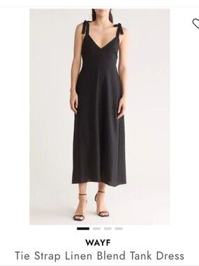 WAYF Tie Front Linen Dress, NWT